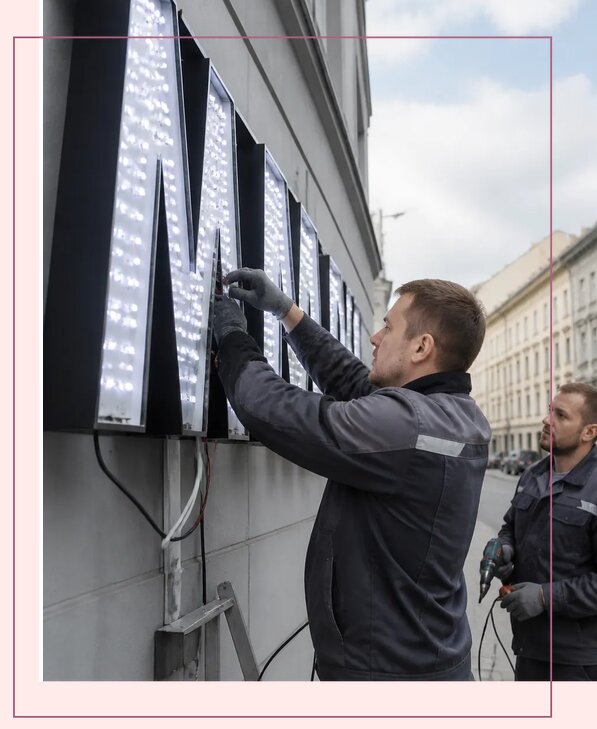 Изготовление и монтаж светодиодных LED вывесок в Домодедове