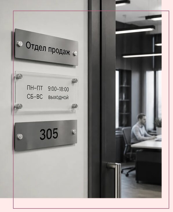 Офисные таблички на дверь в Домодедове по цене от 5158 р. | Аванза-Дмд